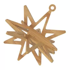 Estrella Navideña Esfera Navidad De Madera (pack De Tres)