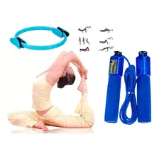 Anel De Pilates Yoga Arco Tonificador + Corda Pular Fitness