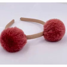 Promoção - 12 Und Tiara Encapada Pompom Pelúcia Kawai !!!