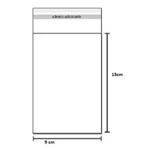 Saquinhos Embalagens Plástico Adesivo 9cmx13com 100 Unidades