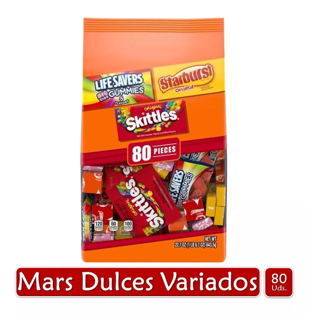 Jumbo Mars Skittles  Surtido Bolsa X80 Uds.