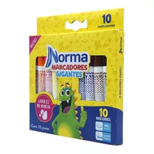 Marcadores Plumones Lavables Gigantes X 10 544610 Norma