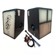 Cajon Com Bongô (2 Em 1) Elétrico Personalizado F.m.+brindes