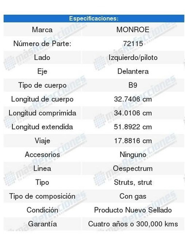 2 Amortiguadores Monroe Toyota Corolla 2003 2004 2005 2006 Foto 3