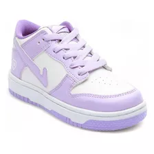 Tenis Urbano Para Niña Estilo 0097 Color Blanco Lavanda