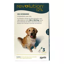 Antipulgas Revolution 12% 240mg Cães 20,1 A 40kg 3 Tubos