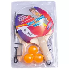 Kit Tênis De Mesa Ping Pong 02 Raquetes 03 Bolinhas 01 Rede