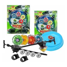 Kit 12 Beyblade + 3 Arena + 6 Lançadores + 12 Bicos Extra