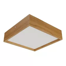 Pendente Madeira Wood Quadrado 25 X 25 Cm - 2 Luzes E27