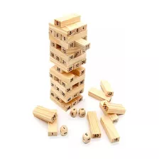 Yenga Jenga Juego Habilidad De Bloques Madera Con Numeros