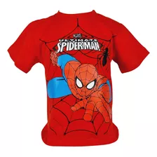 Camiseta Camisa Manga Curta Infantil Spider Man Algodão Top