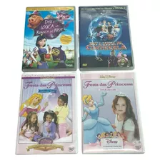 4 Dvds Infantis Festa Das Princesas Cinderela Branca De Neve