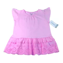 Camiseta Carter's Babado Lesie Bebê Rosa