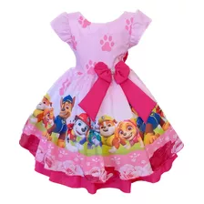 Vestido Infantil Patrulha Canina Festa Luxo Skye Aniversário