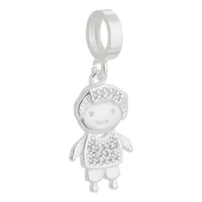 Berloque Filho De Prata Com Zirconia Cravada Charms-prata925