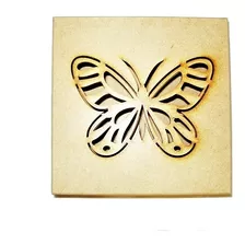 Kit 8 Caixa Borboleta Vazada 16x16 Mdf Cru 3mm 