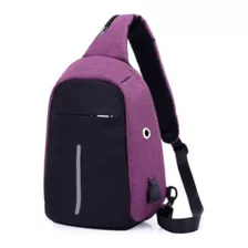 Pechera Mariconera Cierre Oculto Mochila Cruzada Usb G L-r