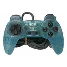 Controle Playstation 1 Hori Translúcido Azul Original