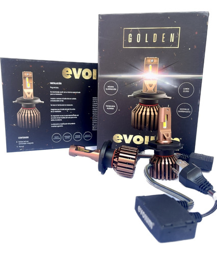  Kit De Focos Led Hyperled Evolum Golden 22000lm H7/h11/9006 Foto 4