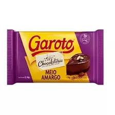 Barra Chocolate Garoto Cobertura Meio Amargo 2,1kg