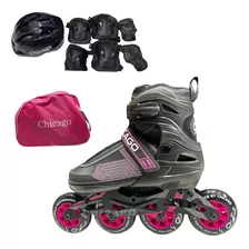 Patines Chicago En Línea Semiprofesionales Ajustables + Kit