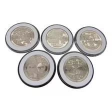 Set 5 Medallas Monedas Amlo Andres Manuel Lopez Obrador