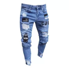 Jeans Skinny Rasgados Masculino