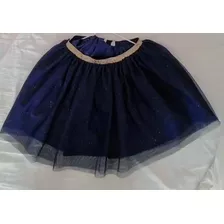 Falda/pollera Azul Con Brillitos Talla 7/8 (con Elástico)