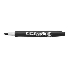 Marcador Artline Decorite Pincel Colores Básicos Y Pasteles Color Negro