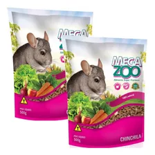 2 Ração Extrusada Super Premium Para Chinchila 500g -megazoo