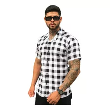 Camisa Xadrez Masculina Manga Curta Festa Junina Viscose