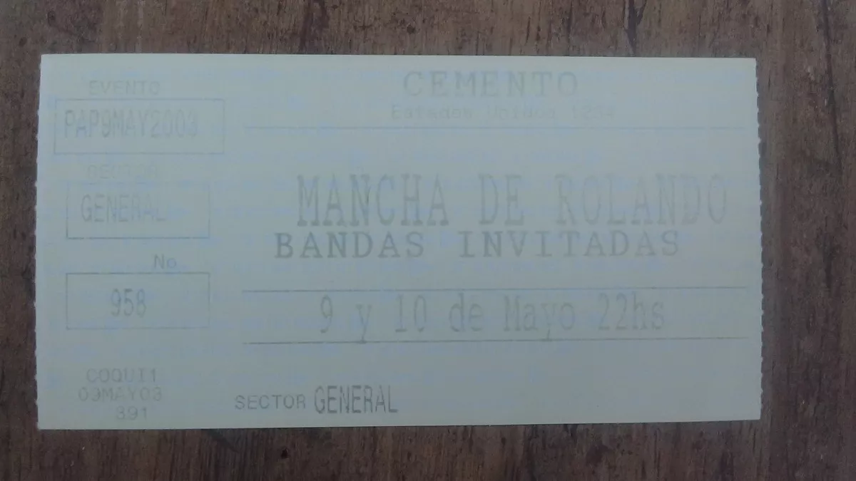 Mancha De Rolando - Entrada Cemento - Mayo 2003
