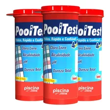 Kit 3 Fita Teste 4x1 Piscina Pool Test Hidroall 50 Tiras