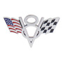 Emblema Chevrolet Corvette Bandera Metalico