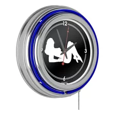 Shadow Babes Una Serie Azul Cromado Doble Anillo Reloj De 