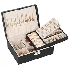 Jewelry Box For Women Girls, 2 Layers Jewelry Organizer Cont