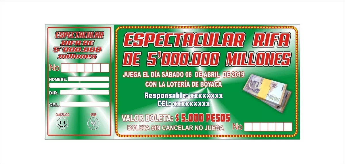 Boletas Rifa 100 Talonarios $55.000