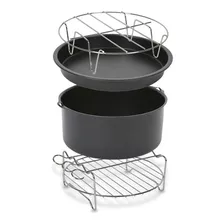 Accesorio Para Freidora De Aire Hacer Pizza Pan Asador Grill Color Negro