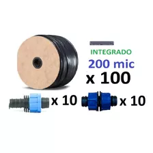 Cinta De Goteo X 100 M C/20 Cm#200mic + Conectores 