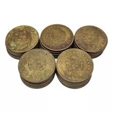 25 Moedas Antigas De 10 Pesos Uruguai Moeda Amarela