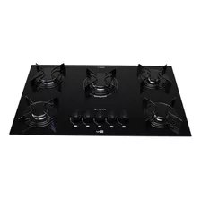 Cooktop 5 Bocas Preto Com Mesa De Vidro Atlasagile Up Bivolt