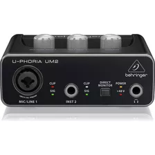 Interface De Áudio Behringer U-phoria Um2 Preta