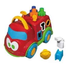 Carrinho Caminhão Bombeiro Educativo Dino Baby Land Didático Cor Colorido