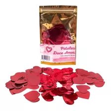 1.000 Pétalas De Rosas Artificiais Vermelhas Corações Metal