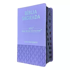 Bíblia Sagrada Versão Nvi Letra Hipergigante Com Índice Capa Luxo Lilás