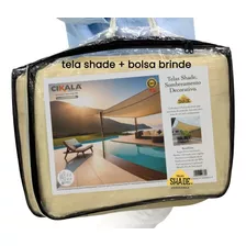 Tela Shade Sombreamento Areia Multiuso 4x2 M + Kit Fixação