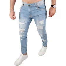 Calça Jeans Masculina Rasgada Premium Skinny Lycra Promoção