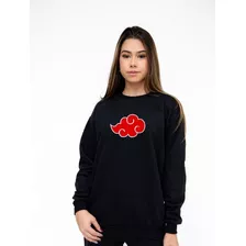 Blusa Moletom Feminino Liso Akatsuki Naruto Algodão 