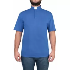 Camisa Para Padre - Polo Clerical Azul Royal Ref.: 220