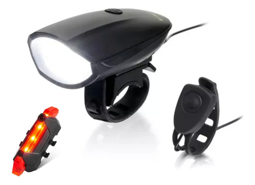 Luz Delantera Bici, Usb Bocina + Luz Trasera Recargables